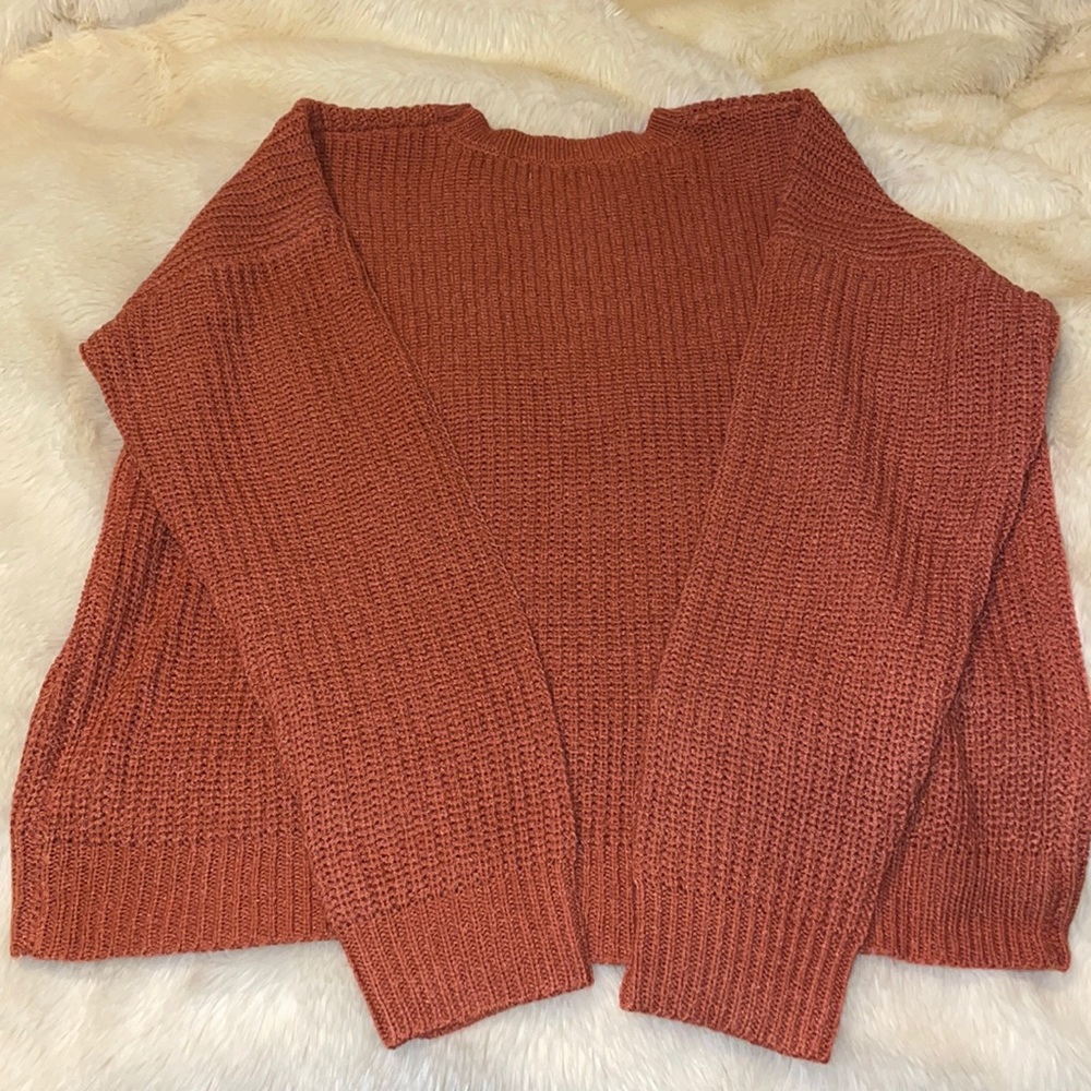 Small DREAMING AT DUSK SWEATER in RUST Orange by Pink Lily - Picture 4 of 6